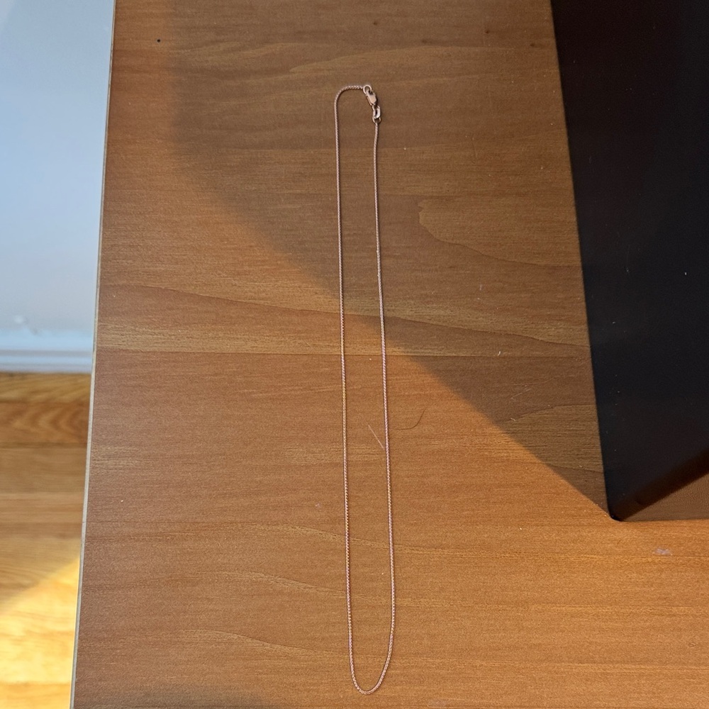 Delicate Thin Chain Necklace in Rose Gold Tone